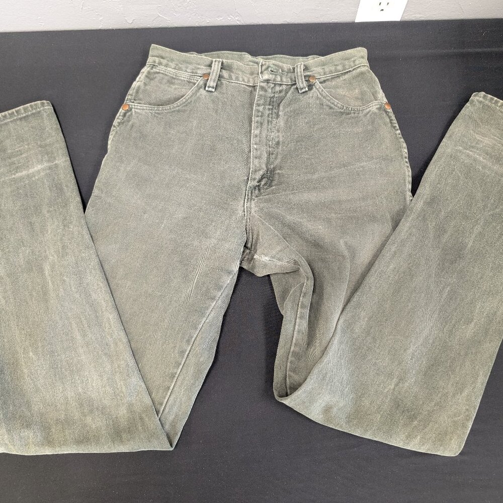 Vintage Wrangler High Waist Green Jeans Women’s Mom Fit Size 9 x 36